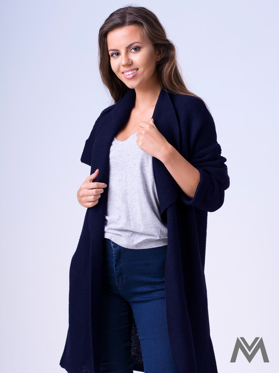 dámsky sveter, kardigán, tmavomodrý kardigán, sveter