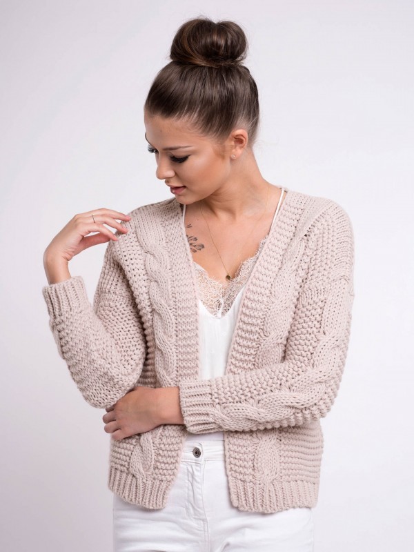 Dámsky pletený sveter NEL béžový darček pre ženu, Valentín, Vianoce, výročie, narodeniny, darček pre dcéru, kardigan, cardigan, pleteny kardigan, dámsky kardigán, dlhy kardigán, dámske svetre, sveter, dámsky kardigán, dámske svetre, dlhy sveter