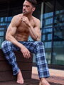 Pyžamové pánske károvane nohavice 691/52