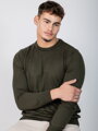 Bavlnený pánsky sveter O01 tmavozelený 