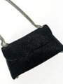 Čierna štýlová crossbody trblietavá kabelka 