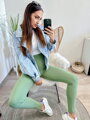 Dámske športové legíny v zelenej farbe 