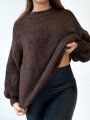 Dámsky čokoládový oversize sveter 