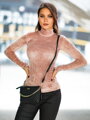 Dámsky rolák VSB22 VELUR dusty pink 