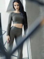 Športový dámsky VSB croptop NEWSKIN khaki