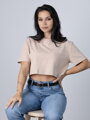Oversize croptop VSB LILLY v béžovej farbe