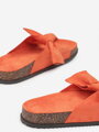 Damen Pantoletten mit Schleife orange 2033