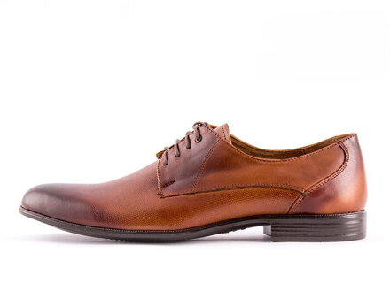 Elegantné topánky - kožené model 138T - hnedé