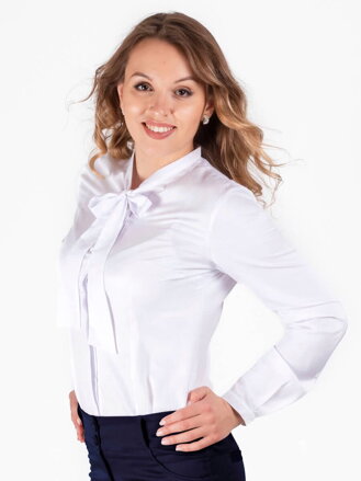 Biela dámska blúzka s mašľou VSB