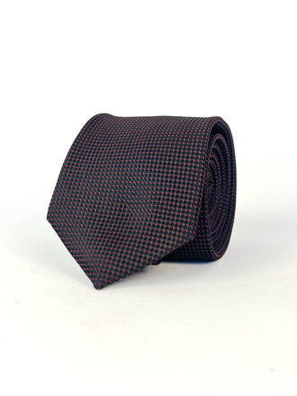 Čierno-červená vzorovaná kravata