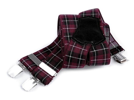 Pánske elegantné traky 650355 červeno-čierne