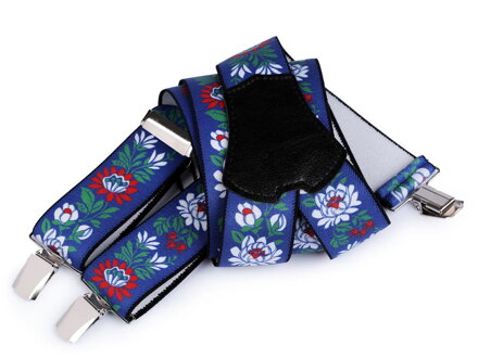 Traky s folklorným motívom 650363 modré 