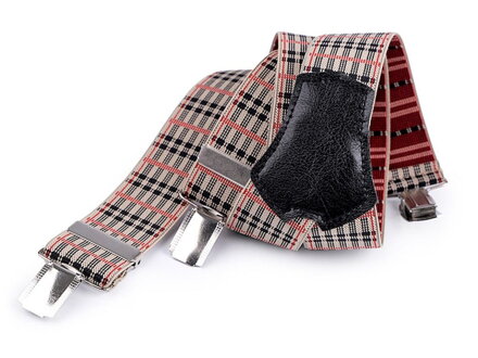 Luxusné pánske traky béžová-čierná 650355 