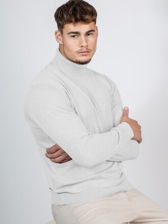 Pánsky bavlnený rolák v bielej farbe