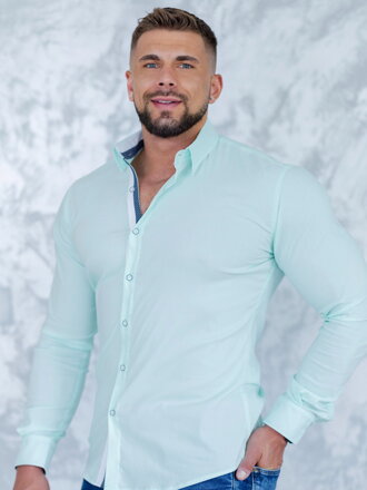 Luxusná elastická pánska košeľa VSB2405 mentolová