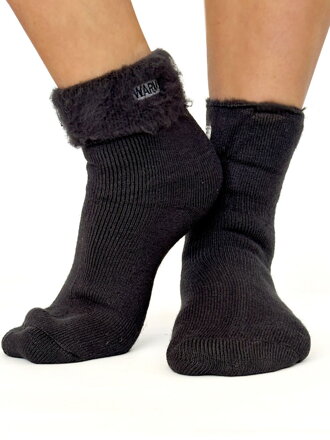 Bavlnené trendy dámske ponožky v tmavo sivej farbe