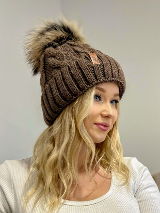 Dámska čiapka s brmbolcom Octawia čoko