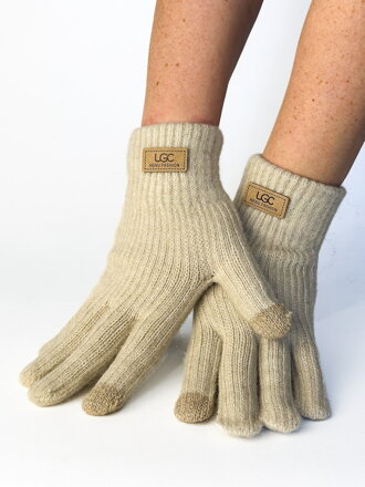 Roztomilé rukavičky v krémovej farbe vhodné pre dotykové displeje