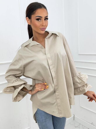 Trendy dámska košeľa v béžovej farbe 