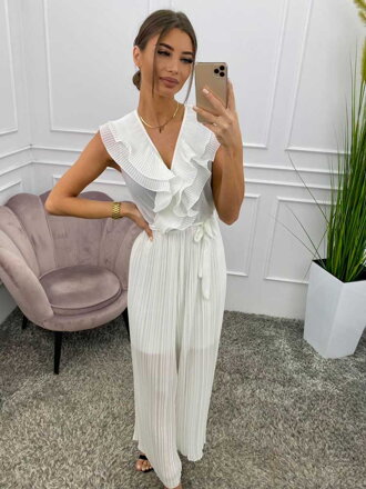 Elegantný overal v bielej farbe 