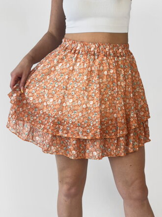 Trendy mini sukňa v broskyňovej farbe 