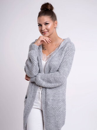 Nádherný pletený kardigán FLORA šedý