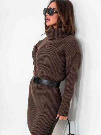 Svetrové šaty SUK-DZ08-22 chocco 