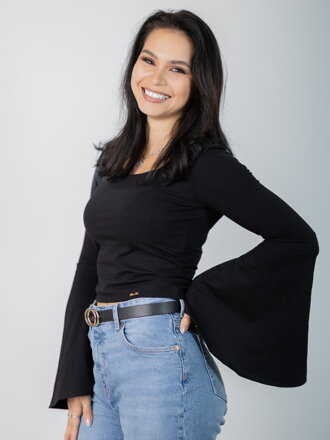 Bavlnené čierne tričko VSB DORA s dlhým rukávom 