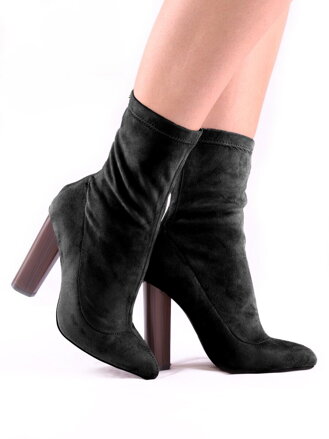 Luxusné členkové topánky so širokým podpätkom- POUŽITÉ