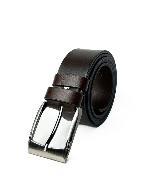Pánsky kožený tmavo hnedý opasok 4cm