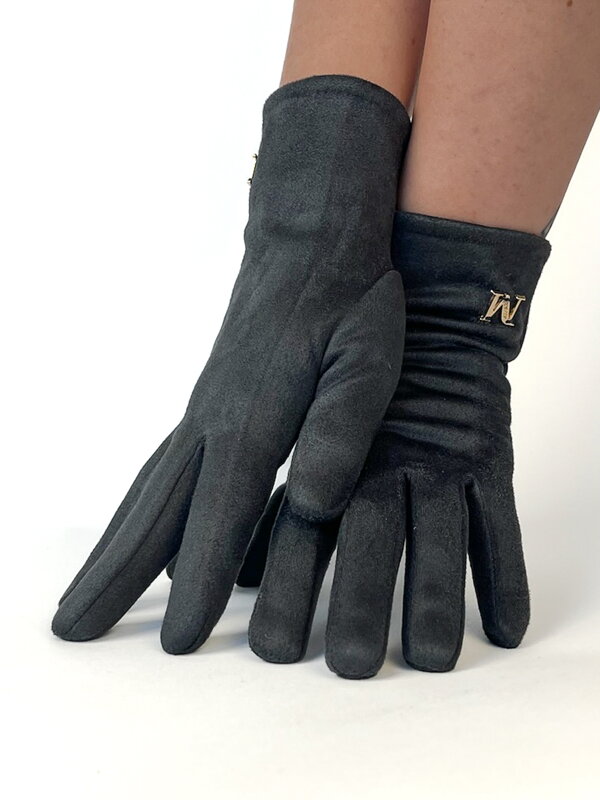 Dámske čierne pletené rukavice 