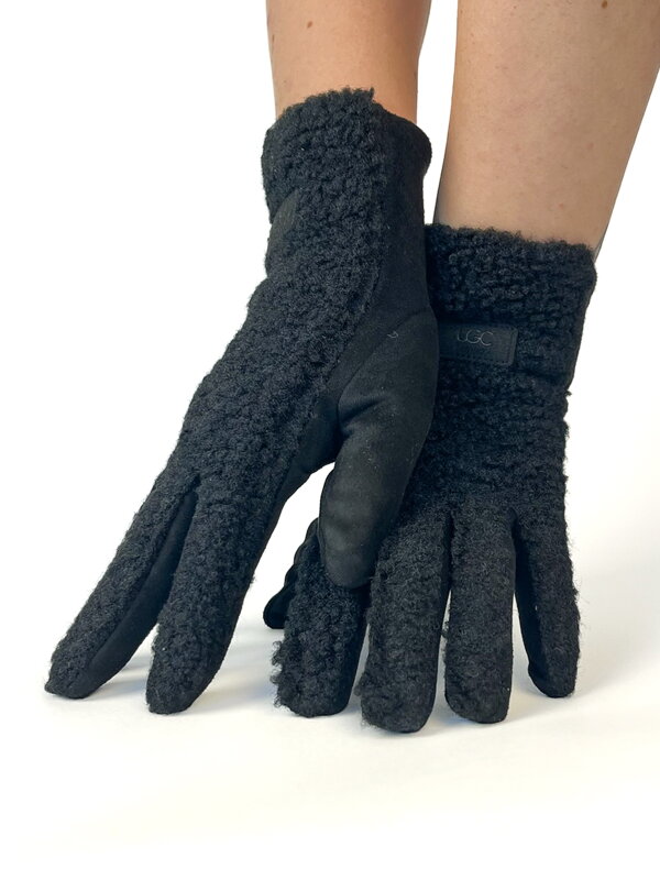 Dámske UGC TEDDY čierne rukavice 