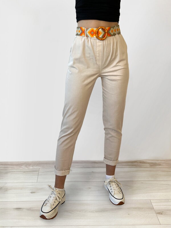 Športovo-elegantné nohavice béžové 