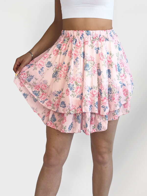 Dámska mini sukňa v ružovej farbe 