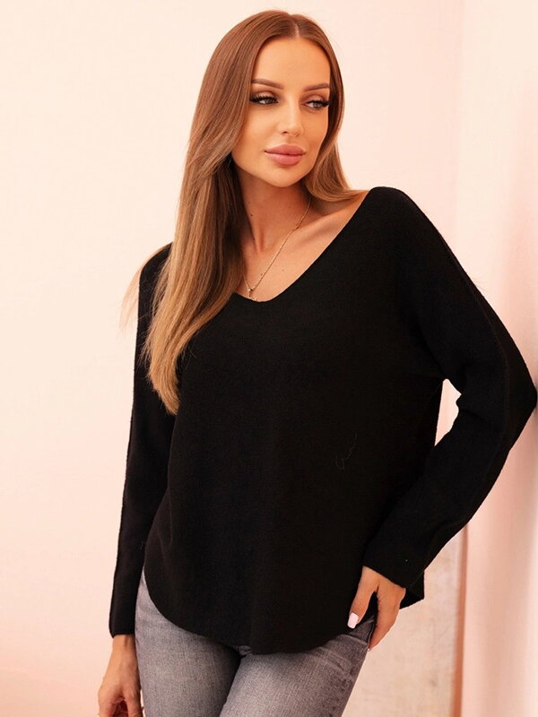 Čierny bavlnený dámsky IT88 sveter